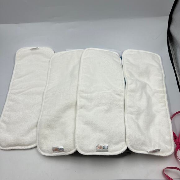 ALVABABY Cloth Diaper Reusable One Size Adjustable Blue & Gray With 4 Inserts - Picture 10 of 10